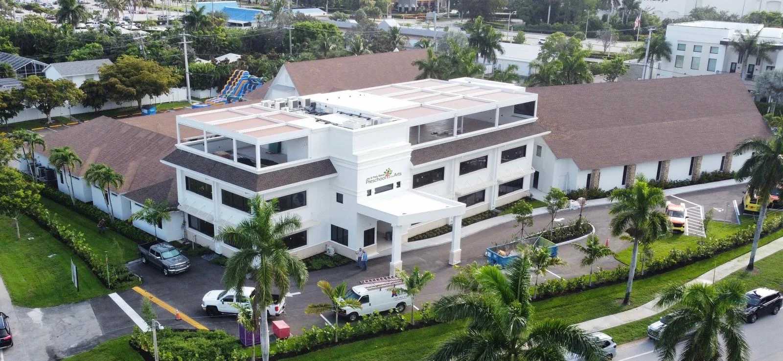 The new Jay & Patty Baker Preschool of the Arts building from above