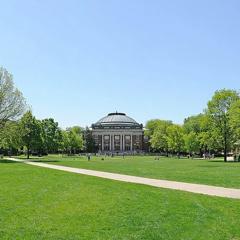 The Main Quad, looking toward Foellinger Auditorium