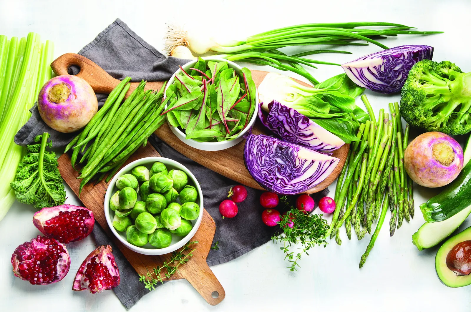 A colorful assortment of fresh vegetables ready for cooking